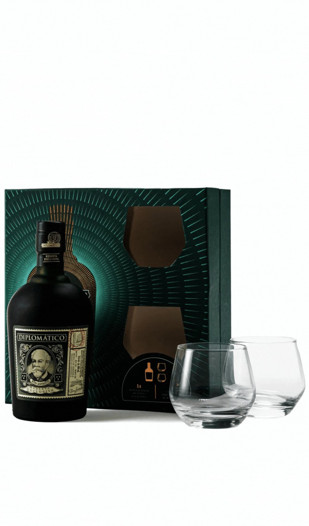 Coffret Diplomatico Reserva Exclusiva + 2 verres